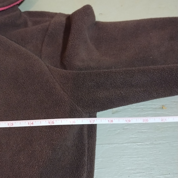 Bench Brown & Pink Zip Up Fleece Jacket Sweater Size Small - Picture 9 of 11